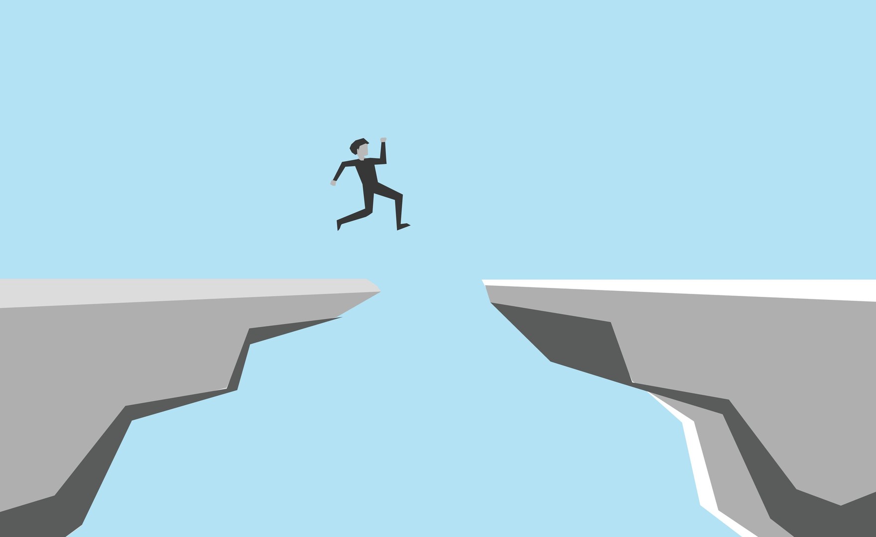 Illustration of leader trying to bridge the gap