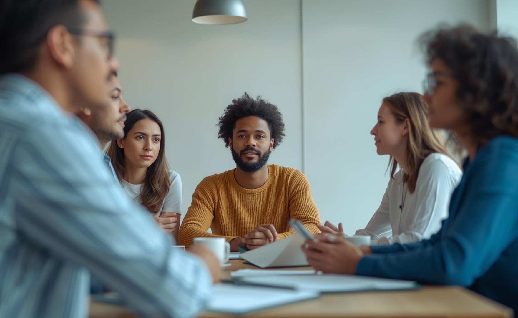 Image of team in workplace meeting