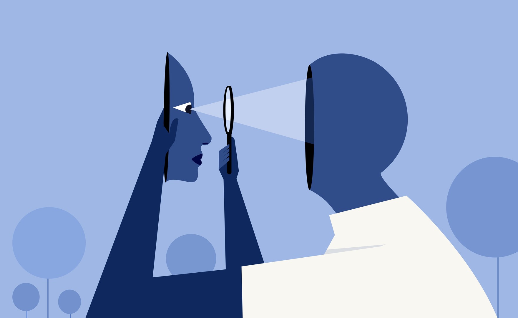 Conceptual illustration of a person looking into them self