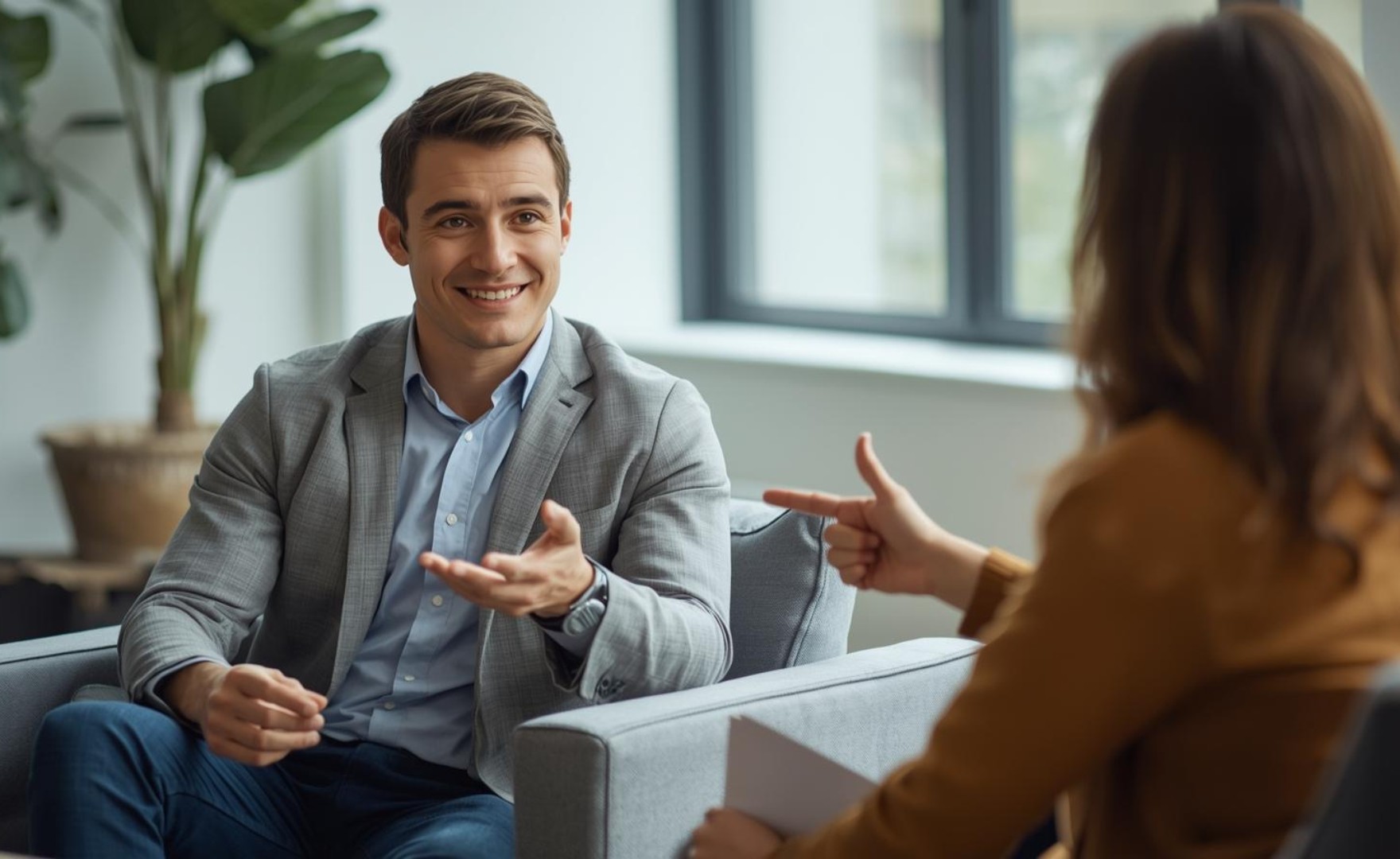 Image of two working professionals in discussion