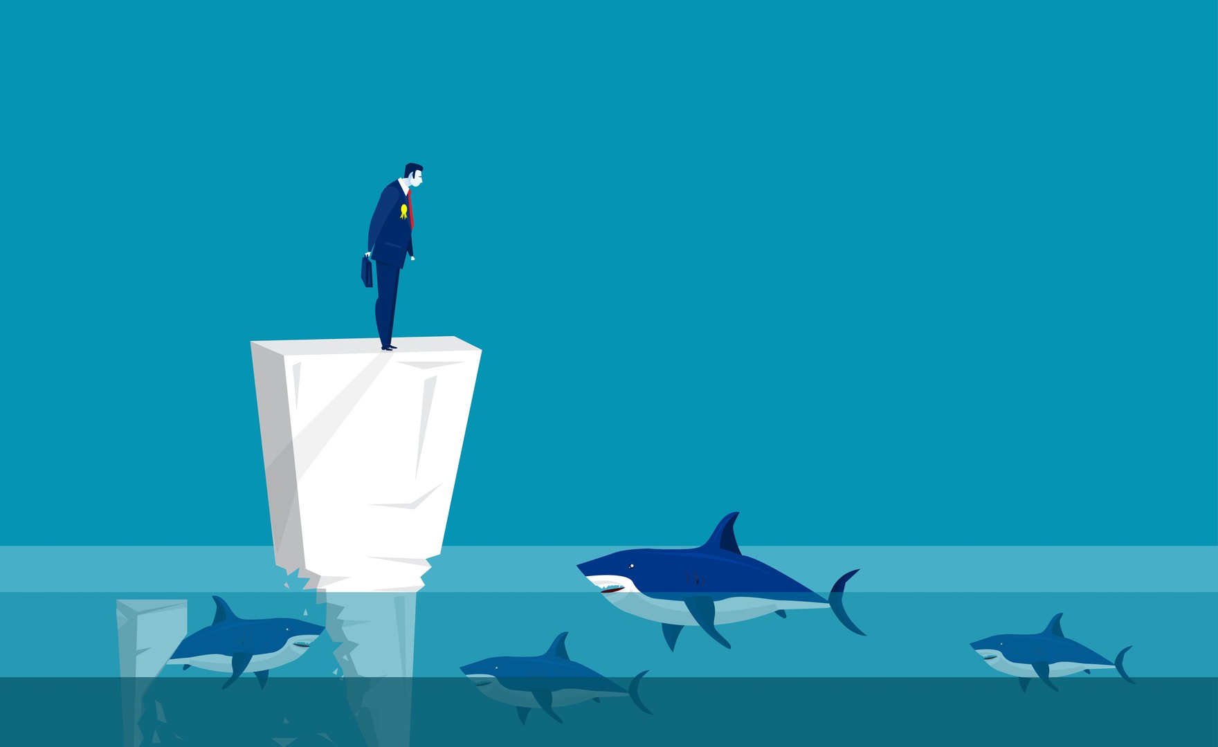 Impostor syndrome chalk icon illustration.